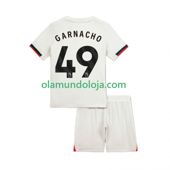 Camisola Chelsea Alejandro Garnacho 49 Criança Equipamento Segundo 2025-2026 Manga Curta